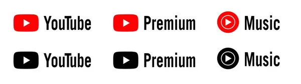 YouTube logosu, Youtube Premium logo vektörü, YouTube Müzik simgesi.