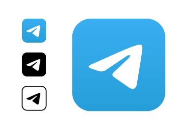 Telegram ikon vektör illüstrasyonu, Telegram logo vektörü, Telegram Simgesi Clip sanatı. Telgraf Uygulama logosu.