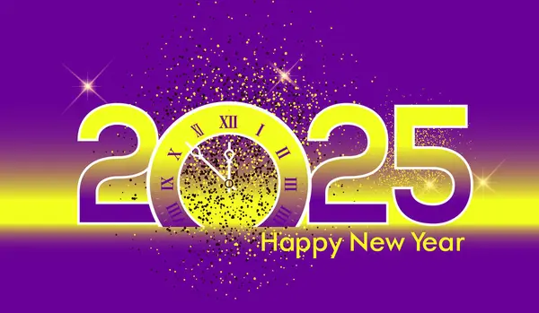 Birinci sınıf yeni yıl mor şablonu 2025. Mutlu yıllar 2025 Lüks tasarım. 