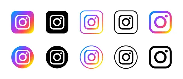 Instagram logo seti, soyut Instagram vektörü, Instagram düğmesi, Instagram simgesi seti, 