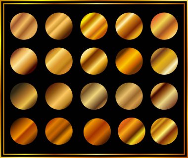 Çerçeve, kurdele, afiş, para ve etiket için altın gradyan arka plan vektör dokusu metalik çizimi. Gerçekçi, soyut, altın desenli, kusursuz bir desen. Zarif ışık ve parlak şablon