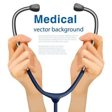 Beyaz sırt grubunda el ele tutuşan steteskop izole edildi