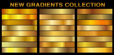 Çerçeve, kurdele, bayrak, para ve etiket için altın gradyan arka plan vektör dokusu metalik illüstrasyon.