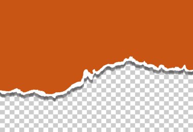 Hafif arka planda yumuşak gölgesi olan yırtık bir kağıt parçası. Vektör illüstrasyonu.