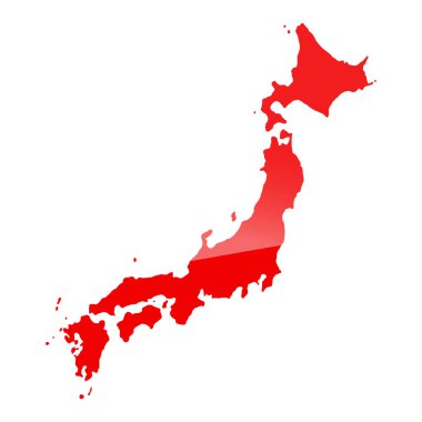 Japonya haritası yüksek çözünürlükte. Ayrıntılı vektör illüstrasyonu.