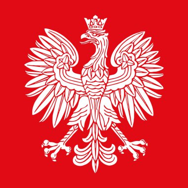 Beyaz ve kırmızı renkler, Polonya kartal vatansever arka plan, vektör ulusal amblemi olarak.