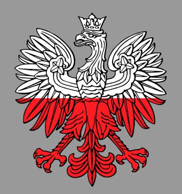 Vatansever arka plan, vektör ulusal amblemi olarak Ulusal beyaz, kırmızı renk, Polonya kartal.