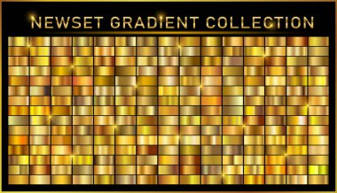 Çerçeve, kurdele, afiş, para ve etiket için altın gradyan arka plan vektör dokusu metalik çizimi. Gerçekçi, soyut, altın desenli, kusursuz bir desen. Zarif ışık ve parlak şablon.