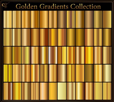 Altın metal gradyan çizik dokusu seti. 