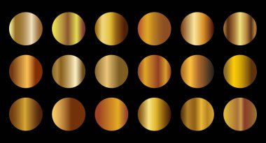 Çerçeve, kurdele, afiş, para ve etiket için altın gradyan arka plan vektör dokusu metalik çizimi. Gerçekçi, soyut, altın desenli, kusursuz bir desen. Zarif ışık ve parlak şablon