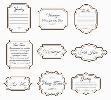 Çift vuruşlu basit çizgi çerçeveleri. Düzenlenebilir çizgi kalınlığıyla kolayca düzenlenebilir vektör kenarları. Metni süslemek için dikey boş şablon koleksiyonu. Selamlama ya da düğün çerçevesi.