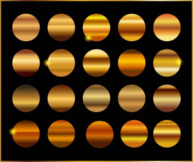 Çerçeve, kurdele, afiş, para ve etiket için altın gradyan arka plan vektör dokusu metalik çizimi. Gerçekçi, soyut, altın desenli, kusursuz bir desen. Zarif ışık ve parlak şablon