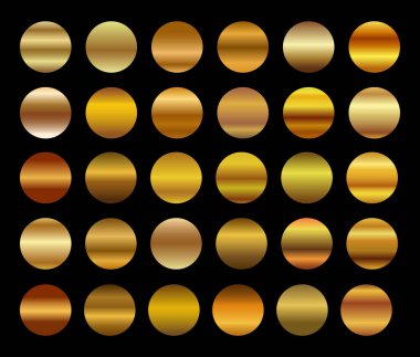 Altın metal çizilmiş krom folyo desenli vektör ikonu arka planı pankart, kurdele, etiket için ayarlandı. Altın grunge parlak gradyan tasarım koleksiyonu. Zarif ışık efekti şablonu