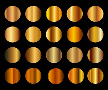 Çerçeve, kurdele, afiş, para ve etiket için altın gradyan arka plan vektör dokusu metalik çizimi. Gerçekçi, soyut, altın desenli, kusursuz bir desen. Zarif ışık ve parlak şablon