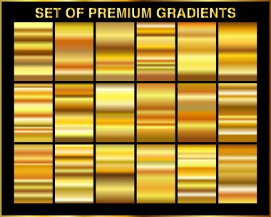 Altın arka plan doku vektör simge seamless modeli. Işık, gerçekçi, zarif, parlak, metalik ve altın gradyan illüstrasyon. Malzeme kafes. Tasarım kare, şerit, sikke, soyut
