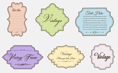 Eski etiketler ve etiket çerçeveleri ayarlandı. Düğün kartı, el yapımı ya da organik ürün ambalajı, kaliteli etiketler.