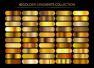 Altın gradyan arka planı vektör simge doku metalik tasarlamak çerçeve, şerit, afiş, sikke ve etiket için. Gerçekçi soyut altın tasarım seamless modeli. Zarif ışık ve parlaklık vektör şablonu