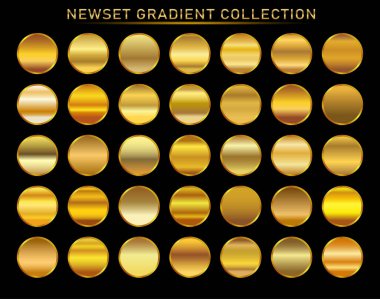 Altın arka plan doku vektör simge seamless modeli. Işık, gerçekçi, zarif, parlak, metalik ve altın gradyan illüstrasyon. Malzeme kafes. Tasarım kare, şerit, sikke, soyut