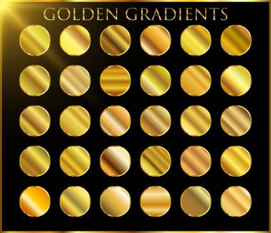 Altın arka plan doku vektör simge seamless modeli. Işık, gerçekçi, zarif, parlak, metalik ve altın gradyan illüstrasyon. Malzeme kafes. Tasarım kare, şerit, sikke, soyut