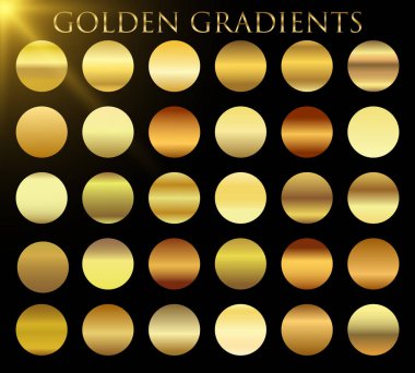 Altın arka plan doku vektör simge seamless modeli. Işık, gerçekçi, zarif, parlak, metalik ve altın gradyan illüstrasyon. Malzeme kafes. Tasarım kare, şerit, sikke, soyut