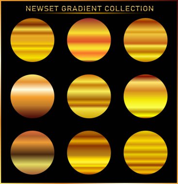 Altın arka plan doku vektör simge seamless modeli. Işık, gerçekçi, zarif, parlak, metalik ve altın gradyan illüstrasyon. Malzeme kafes. Tasarım kare, şerit, sikke, soyut