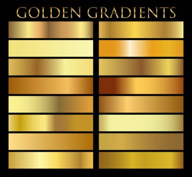 Altın arka plan doku vektör simge seamless modeli. Işık, gerçekçi, zarif, parlak, metalik ve altın gradyan illüstrasyon. Malzeme kafes. Tasarım kare, şerit, sikke, soyut