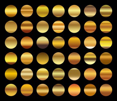 Çerçeve, kurdele, afiş, para ve etiket için altın gradyan arka plan vektör dokusu metalik çizimi. Gerçekçi, soyut, altın desenli, kusursuz bir desen. Zarif ışık ve parlak şablon