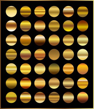 Çerçeve, kurdele, afiş, para ve etiket için altın gradyan arka plan vektör dokusu metalik çizimi. Gerçekçi, soyut, altın desenli, kusursuz bir desen. Zarif ışık ve parlak şablon