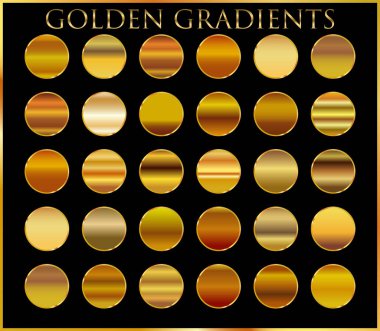 Altın arka plan doku vektör simge seamless modeli. Işık, gerçekçi, zarif, parlak, metalik ve altın gradyan illüstrasyon. Malzeme kafes. Tasarım kare, şerit, sikke, soyut