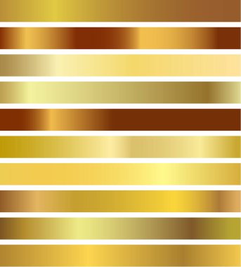 Altın arka plan doku vektör simge seamless modeli. Işık, gerçekçi, zarif, parlak, metalik ve altın gradyan illüstrasyon. Malzeme kafes. Tasarım kare, şerit, sikke, soyut