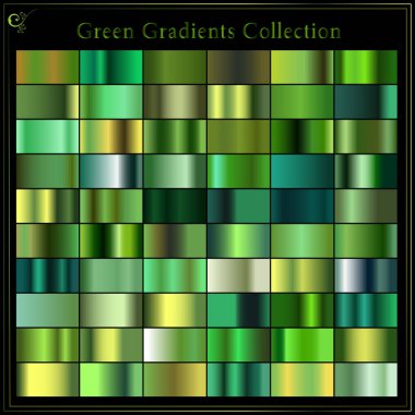 Yeşil gradyan çizimlerinin koleksiyonu.