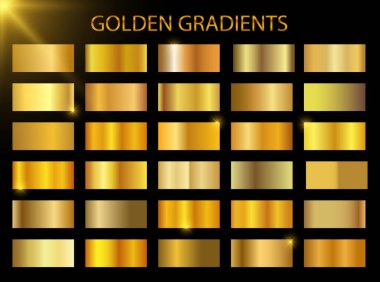 Altın arka plan doku vektör simge seamless modeli. Işık, gerçekçi, zarif, parlak, metalik ve altın gradyan illüstrasyon. Malzeme kafes. Tasarım kare, şerit, sikke, soyut