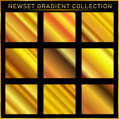 Altın arka plan doku vektör simge seamless modeli. Işık, gerçekçi, zarif, parlak, metalik ve altın gradyan illüstrasyon. Malzeme kafes. Tasarım kare, şerit, sikke, soyut