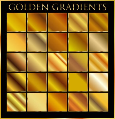 Altın arka plan doku vektör simge seamless modeli. Işık, gerçekçi, zarif, parlak, metalik ve altın gradyan illüstrasyon. Malzeme kafes. Tasarım kare, şerit, sikke, soyut