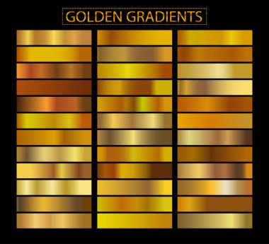 Altın arka plan doku vektör simge seamless modeli. Işık, gerçekçi, zarif, parlak, metalik ve altın gradyan illüstrasyon. Malzeme kafes. Tasarım kare, şerit, sikke, soyut