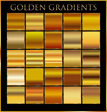 Altın arka plan doku vektör simge seamless modeli. Işık, gerçekçi, zarif, parlak, metalik ve altın gradyan illüstrasyon. Malzeme kafes. Tasarım kare, şerit, sikke, soyut