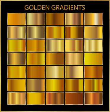 Altın arka plan doku vektör simge seamless modeli. Işık, gerçekçi, zarif, parlak, metalik ve altın gradyan illüstrasyon. Malzeme kafes. Tasarım kare, şerit, sikke, soyut