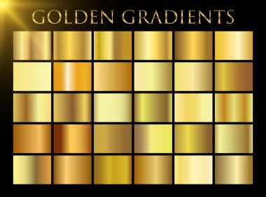 Altın arka plan doku vektör simge seamless modeli. Işık, gerçekçi, zarif, parlak, metalik ve altın gradyan illüstrasyon. Malzeme kafes. Tasarım kare, şerit, sikke, soyut