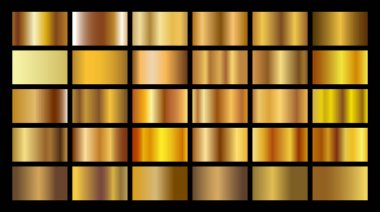 Çerçeve, kurdele, afiş, para ve etiket için altın gradyan arka plan vektör dokusu metalik çizimi. Gerçekçi, soyut, altın desenli, kusursuz bir desen. Zarif ışık ve parlak şablon