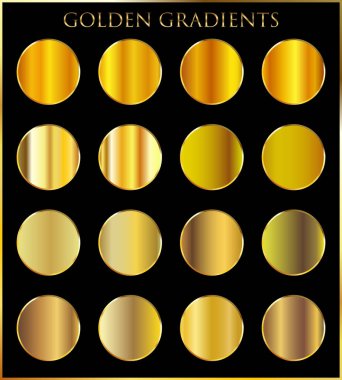 Çerçeve, kurdele, afiş, para ve etiket için altın gradyan arka plan vektör dokusu metalik çizimi. Gerçekçi, soyut, altın desenli, kusursuz bir desen. Zarif ışık ve parlak şablon