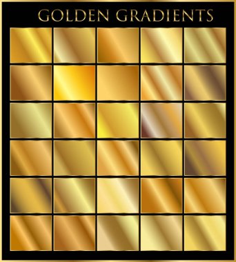 Altın arka plan doku vektör simge seamless modeli. Işık, gerçekçi, zarif, parlak, metalik ve altın gradyan illüstrasyon. Malzeme kafes. Tasarım kare, şerit, sikke, soyut