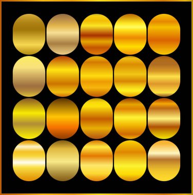 Çerçeve, kurdele, afiş, para ve etiket için altın gradyan arka plan vektör dokusu metalik çizimi. Gerçekçi, soyut, altın desenli, kusursuz bir desen. Zarif ışık ve parlak şablon