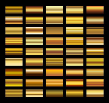 Çerçeve, kurdele, afiş, para ve etiket için altın gradyan arka plan vektör dokusu metalik çizimi. Gerçekçi, soyut, altın desenli, kusursuz bir desen. Zarif ışık ve parlak şablon