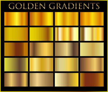 Çerçeve, kurdele, afiş, para ve etiket için altın gradyan arka plan vektör dokusu metalik çizimi. Gerçekçi, soyut, altın desenli, kusursuz bir desen. Zarif ışık ve parlak şablon