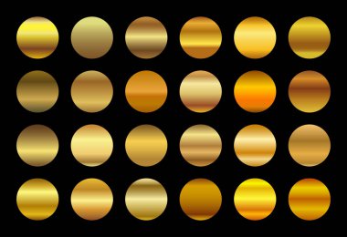 Çerçeve, kurdele, afiş, para ve etiket için altın gradyan arka plan vektör dokusu metalik çizimi. Gerçekçi, soyut, altın desenli, kusursuz bir desen. Zarif ışık ve parlak şablon