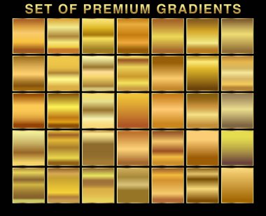Altın arka plan doku vektör simge seamless modeli. Işık, gerçekçi, zarif, parlak, metalik ve altın gradyan illüstrasyon. Malzeme kafes. Tasarım kare, şerit, sikke, soyut