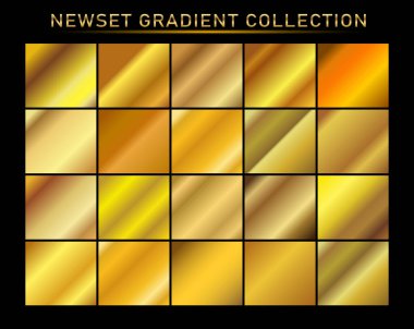 Altın arka plan doku vektör simge seamless modeli. Işık, gerçekçi, zarif, parlak, metalik ve altın gradyan illüstrasyon. Malzeme kafes. Tasarım kare, şerit, sikke, soyut