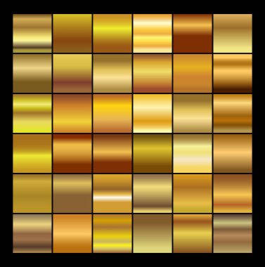 Altın arka plan doku vektör simge seamless modeli. Işık, gerçekçi, zarif, parlak, metalik ve altın gradyan illüstrasyon. Malzeme kafes. Tasarım kare, şerit, sikke, soyut