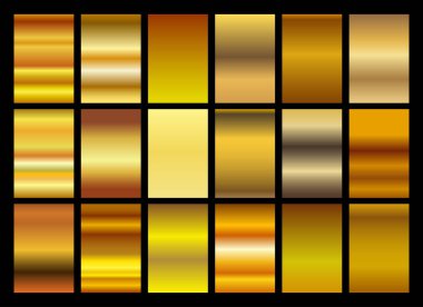Çerçeve, kurdele, afiş, para ve etiket için altın gradyan arka plan vektör dokusu metalik çizimi. Gerçekçi, soyut, altın desenli, kusursuz bir desen. Zarif ışık ve parlak şablon