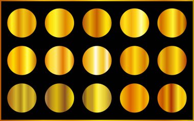 Çerçeve, kurdele, afiş, para ve etiket için altın gradyan arka plan vektör dokusu metalik çizimi. Gerçekçi, soyut, altın desenli, kusursuz bir desen. Zarif ışık ve parlak şablon